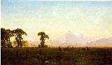 Albert Bierstadt Deer Grazing, Grand Tetons, Wyoming painting